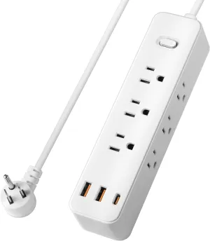 Power Strip Surge Protector, 12-in-1 Power Bar with Multiple Outlets, 9 Outlet 3 USB Ports, Flat Plug Power Strip Surge Protector (4FT)