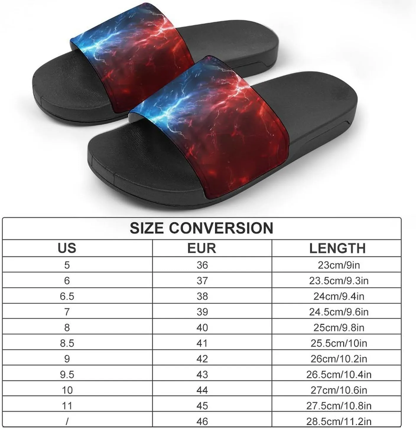 Red And Blue Thunder Funny Slippers Slides Sandals Shower Home House Shoes Non Slip Soft Sole Shoe For Men Women Bathroom