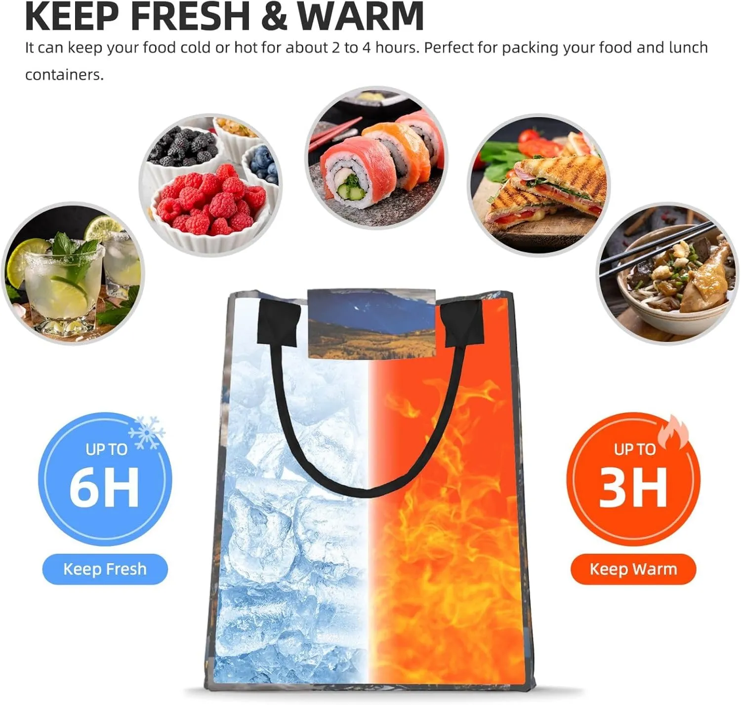 Rocky Mountain Range Reusable Lunch Box, Paper Bag Sandwich Carrier For Adults, Ideal For Office, Gym, Travel