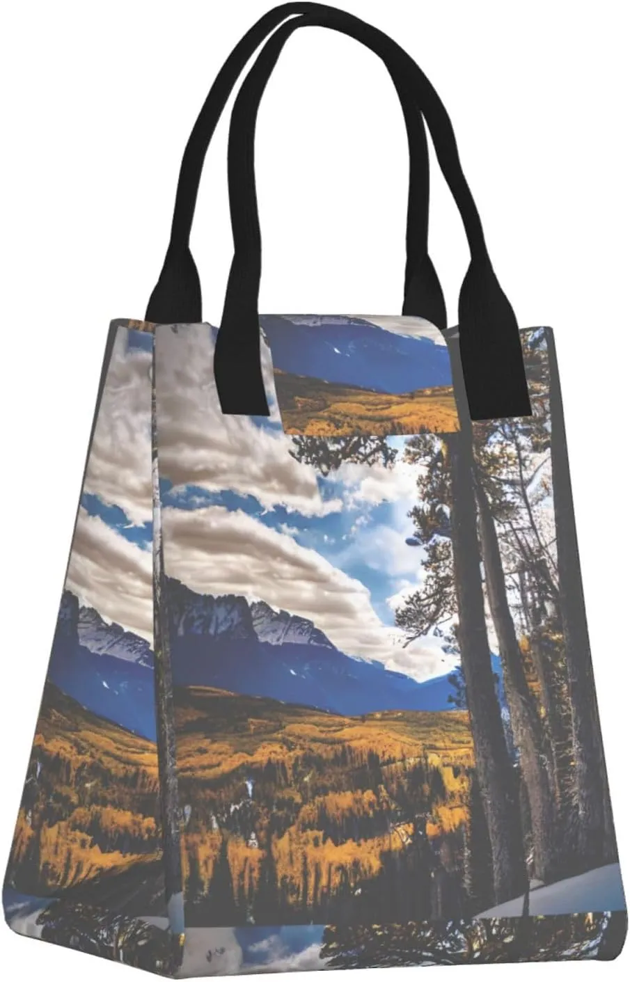 Rocky Mountain Range Reusable Lunch Box, Paper Bag Sandwich Carrier For Adults, Ideal For Office, Gym, Travel
