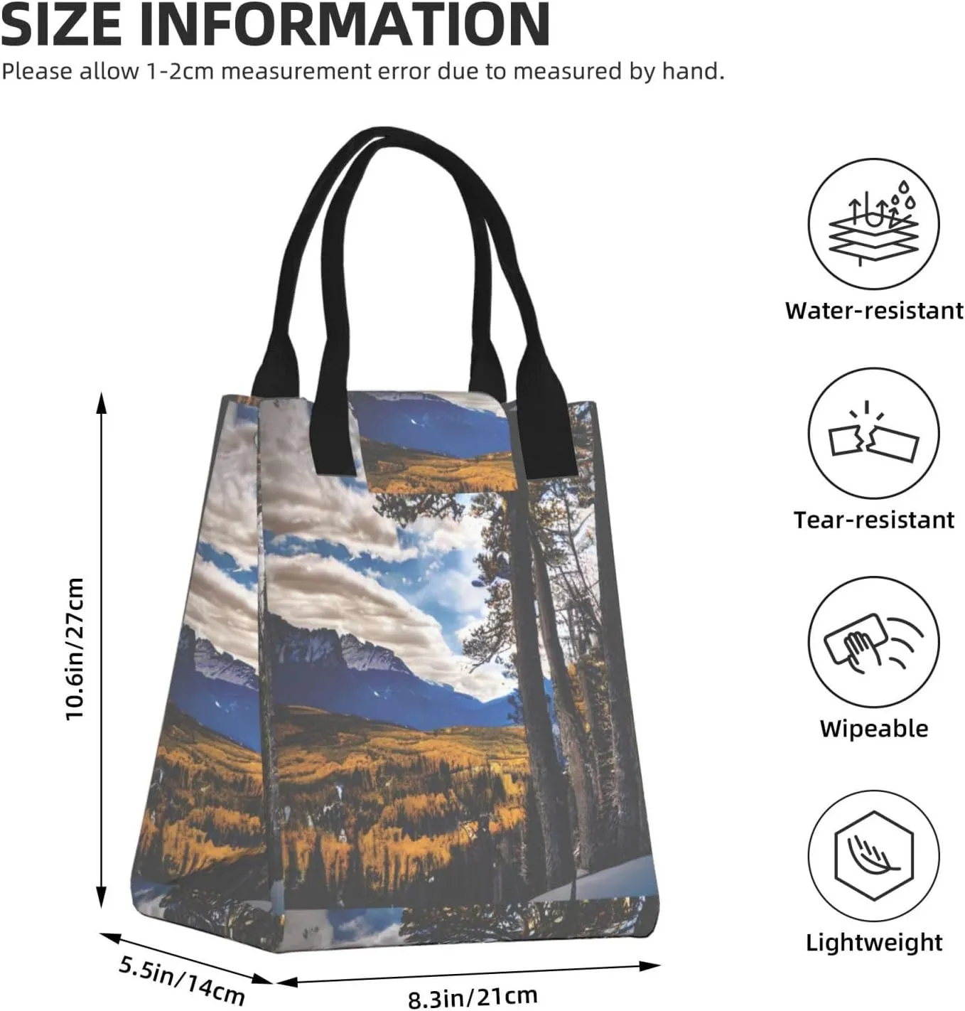 Rocky Mountain Range Reusable Lunch Box, Paper Bag Sandwich Carrier For Adults, Ideal For Office, Gym, Travel