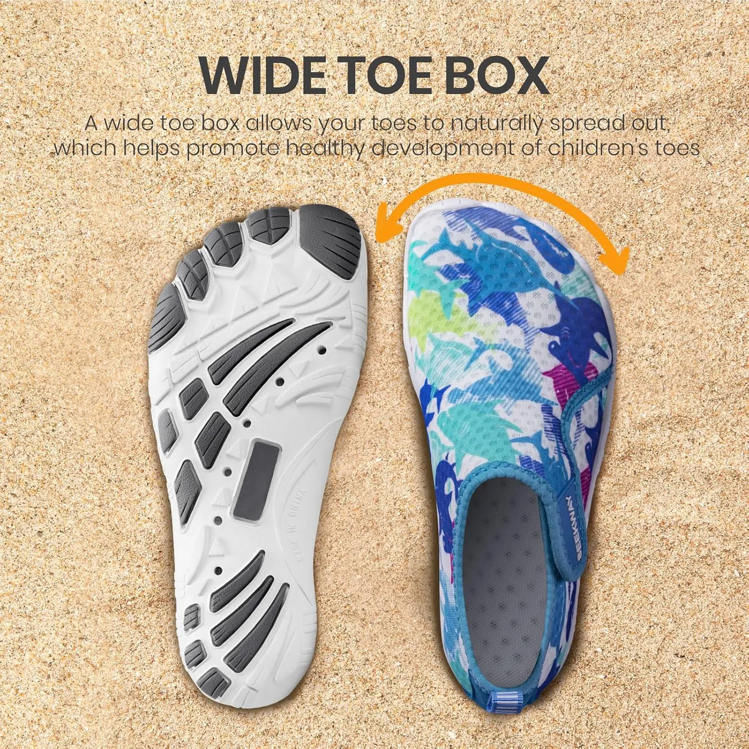 SEEKWAY Barefoot Water Shoes for Kids - Wide Toe Box and Quick-Dry Sand Shoes Toddler for Hiking Swim Beach Pool Kayak Sport Accessories, Camping Essentials Non-Slip for Boys Girls Sizes