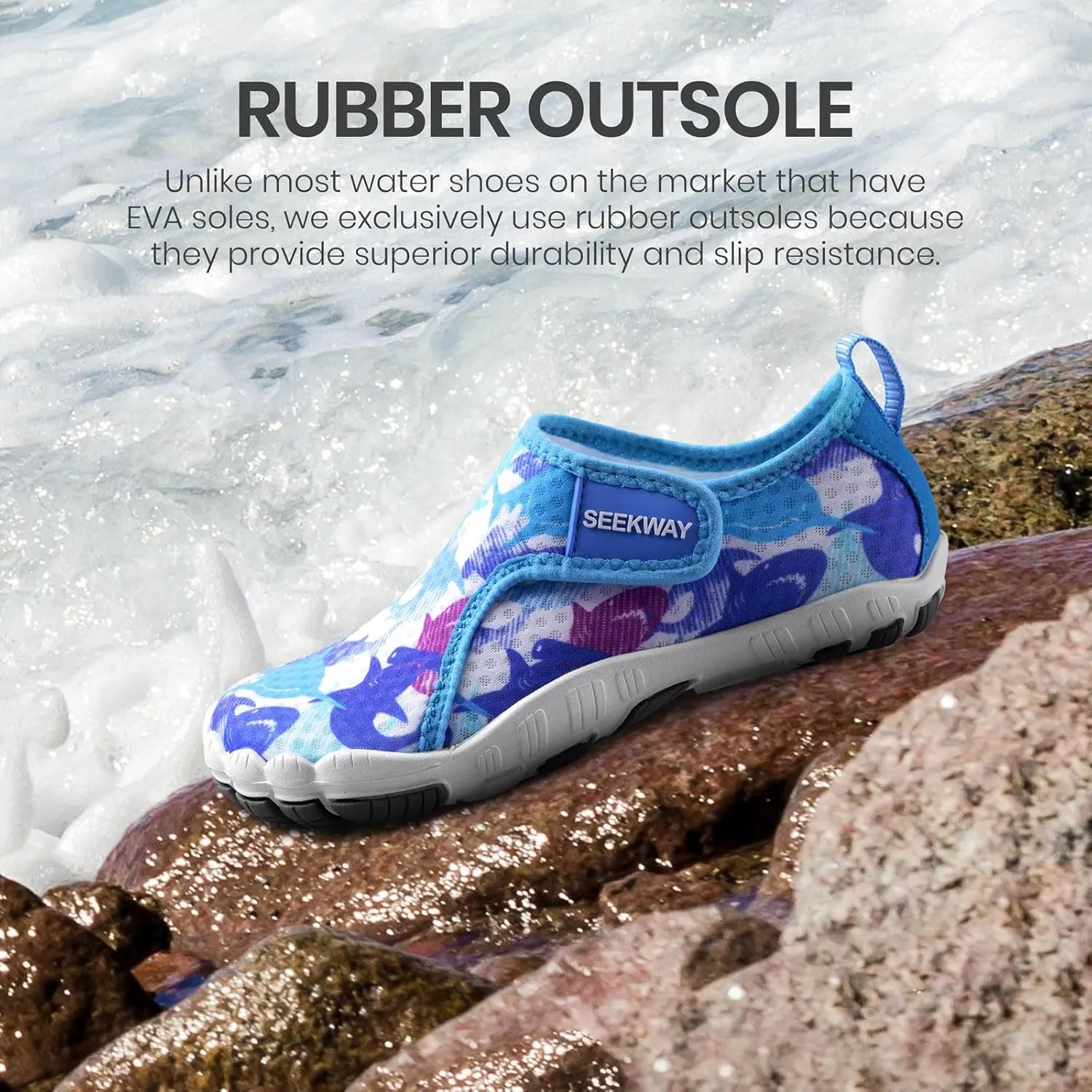 SEEKWAY Barefoot Water Shoes for Kids - Wide Toe Box and Quick-Dry Sand Shoes Toddler for Hiking Swim Beach Pool Kayak Sport Accessories, Camping Essentials Non-Slip for Boys Girls Sizes