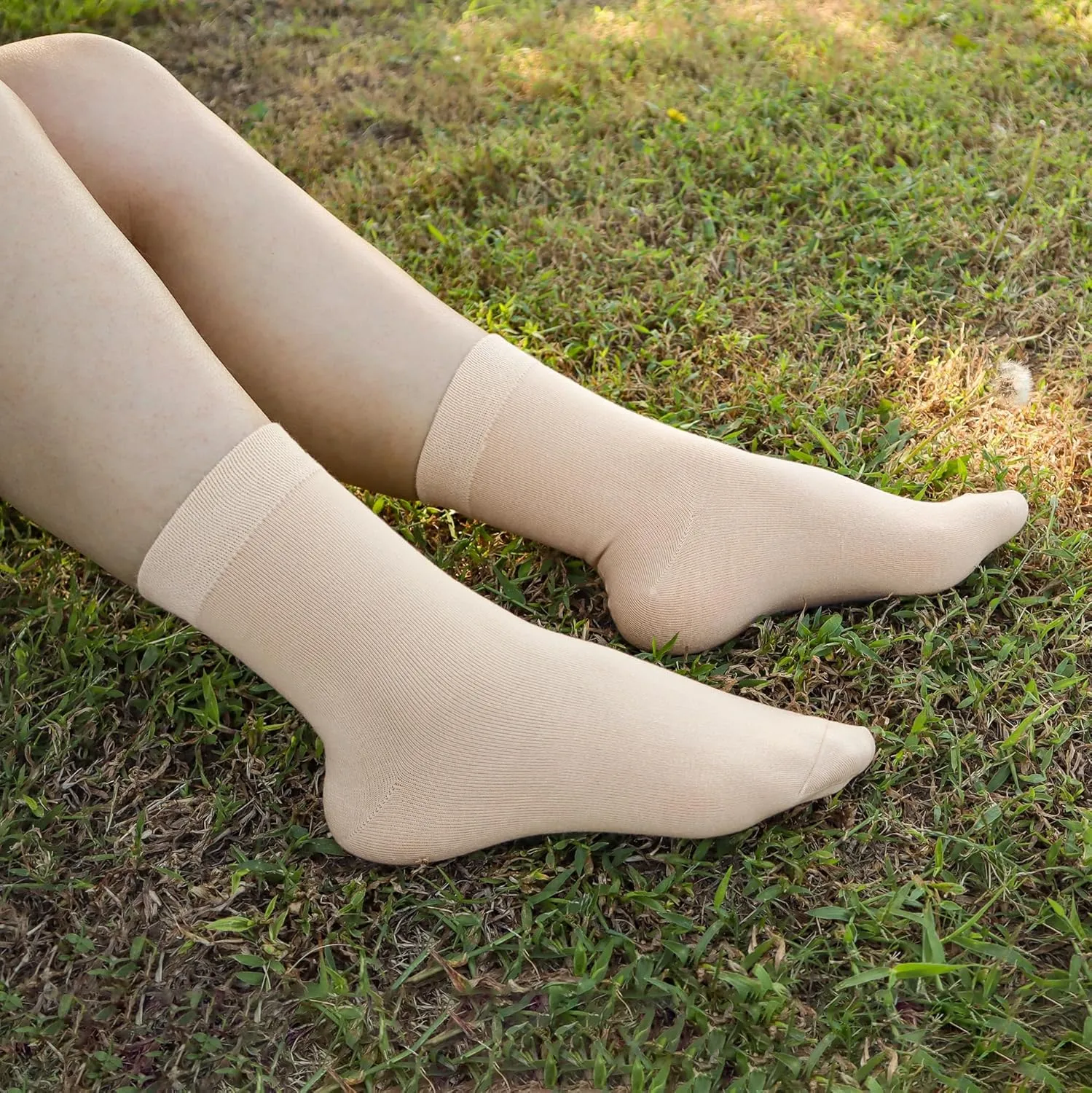 SERISIMPLE Women Thin Viscose Bamboo Socks Crew Lightweight Above Ankle Casual Dress Sock For Ladies Bootie Trouser 5 Pairs