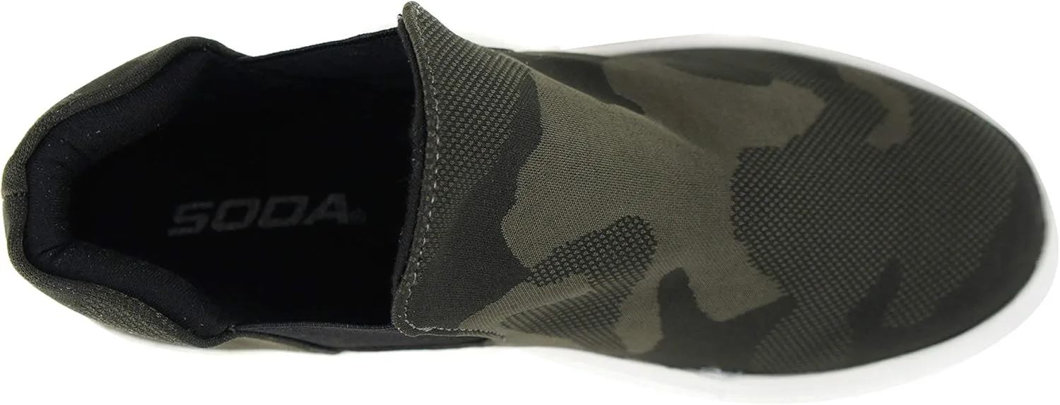 Soda Woods ~ Slip On High Top Twin Gore Double Layer Foam Padded Cushion Sock Fashion Sneakers