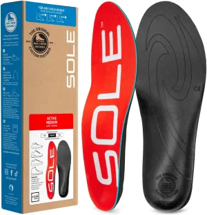 SOLE Active Medium - Plantar Fasciitis Relief Arch Support Insoles - Orthotic Shoe Inserts - Men's Size 12/Women's Size 14