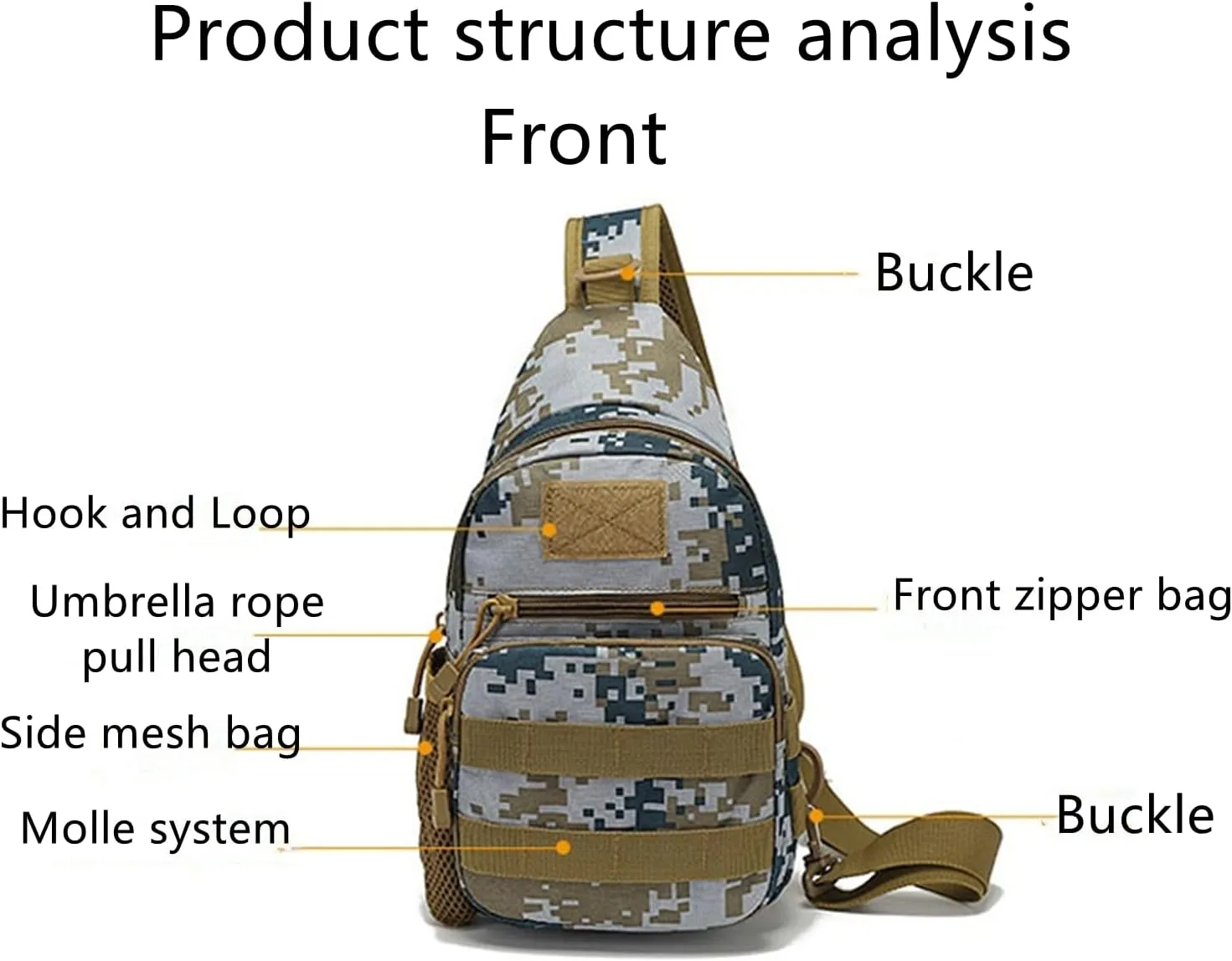 Tactical Shoulder Bag, Outdoor Sports Climbing Hiking Trekking Backpack, Men Military Hunting Fishing Molle Pack