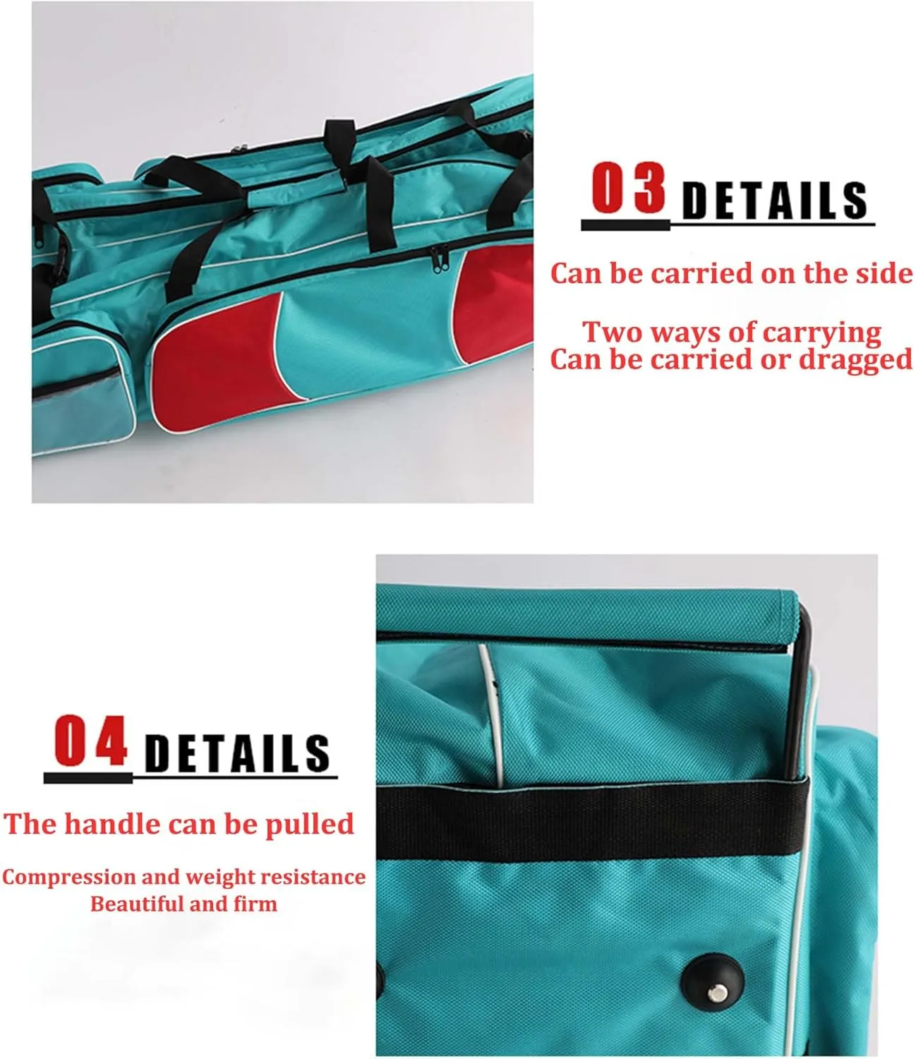 TBQATNTS Fencing Bag with Wheels, Fencing Suit Trolley Sword Bag, 1680D Oxford Cloth - Waterproof and Durable, Competition Draw-bar Rolling Fencing Bag - Fencing Sword Suit and Mask Storage Bag,Black