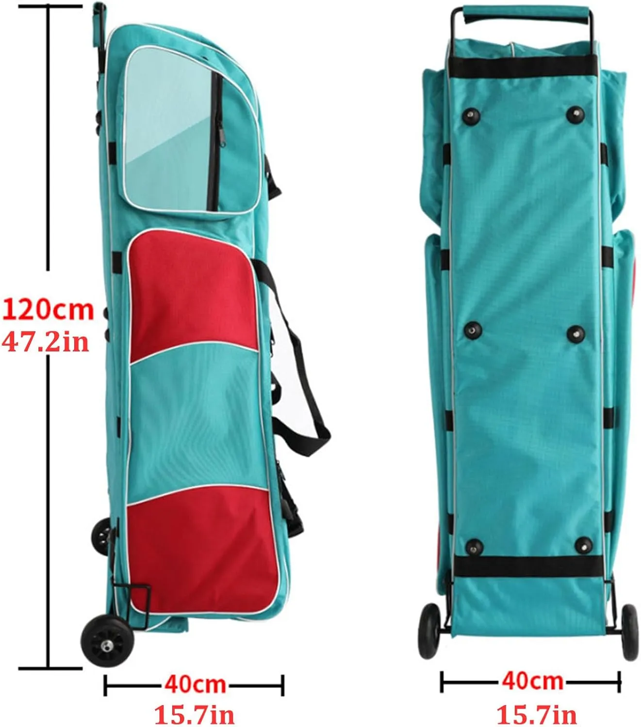 TBQATNTS Fencing Bag with Wheels, Fencing Suit Trolley Sword Bag, 1680D Oxford Cloth - Waterproof and Durable, Competition Draw-bar Rolling Fencing Bag - Fencing Sword Suit and Mask Storage Bag,Black