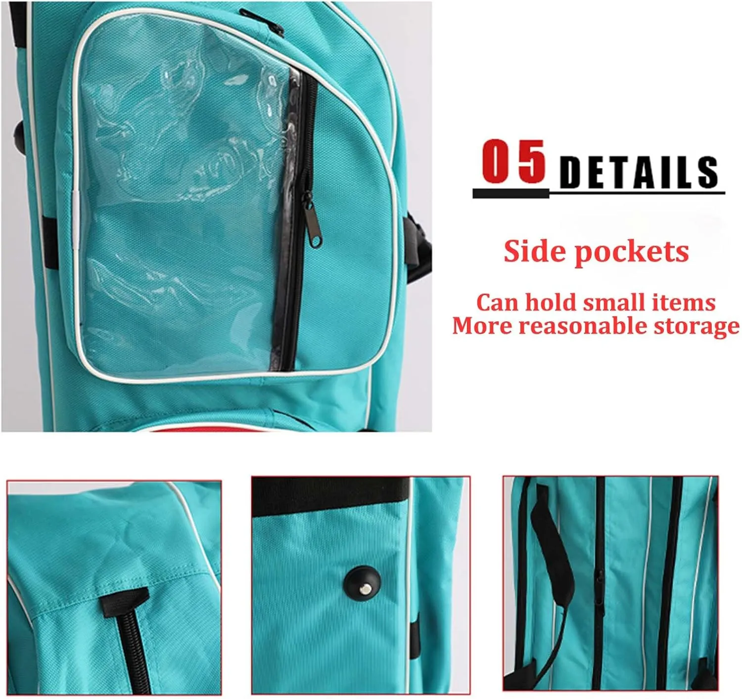 TBQATNTS Fencing Bag with Wheels, Fencing Suit Trolley Sword Bag, 1680D Oxford Cloth - Waterproof and Durable, Competition Draw-bar Rolling Fencing Bag - Fencing Sword Suit and Mask Storage Bag,Black