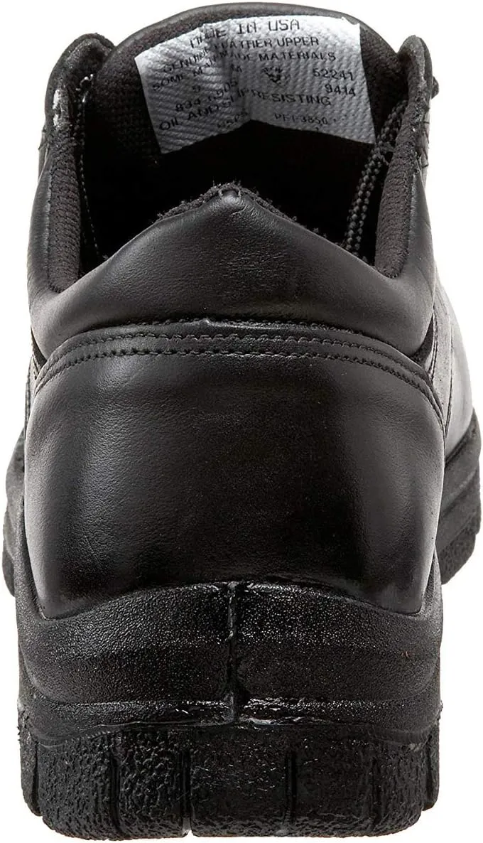 Thorogood Soft Streets Plain Toe Oxford Work Shoes for Men - Premium Black Leather with Comfort Insole and Slip-Resistant Outsole; Berry Compliant and Postal Certified