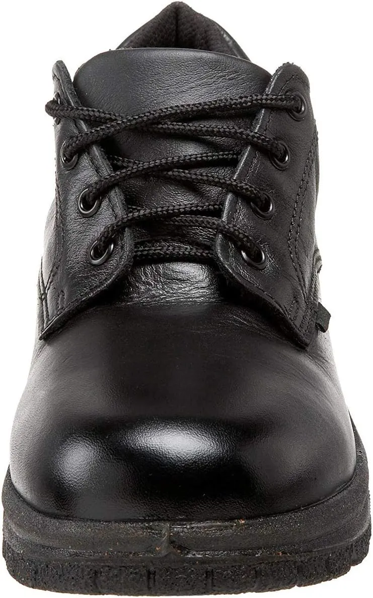 Thorogood Soft Streets Plain Toe Oxford Work Shoes for Men - Premium Black Leather with Comfort Insole and Slip-Resistant Outsole; Berry Compliant and Postal Certified