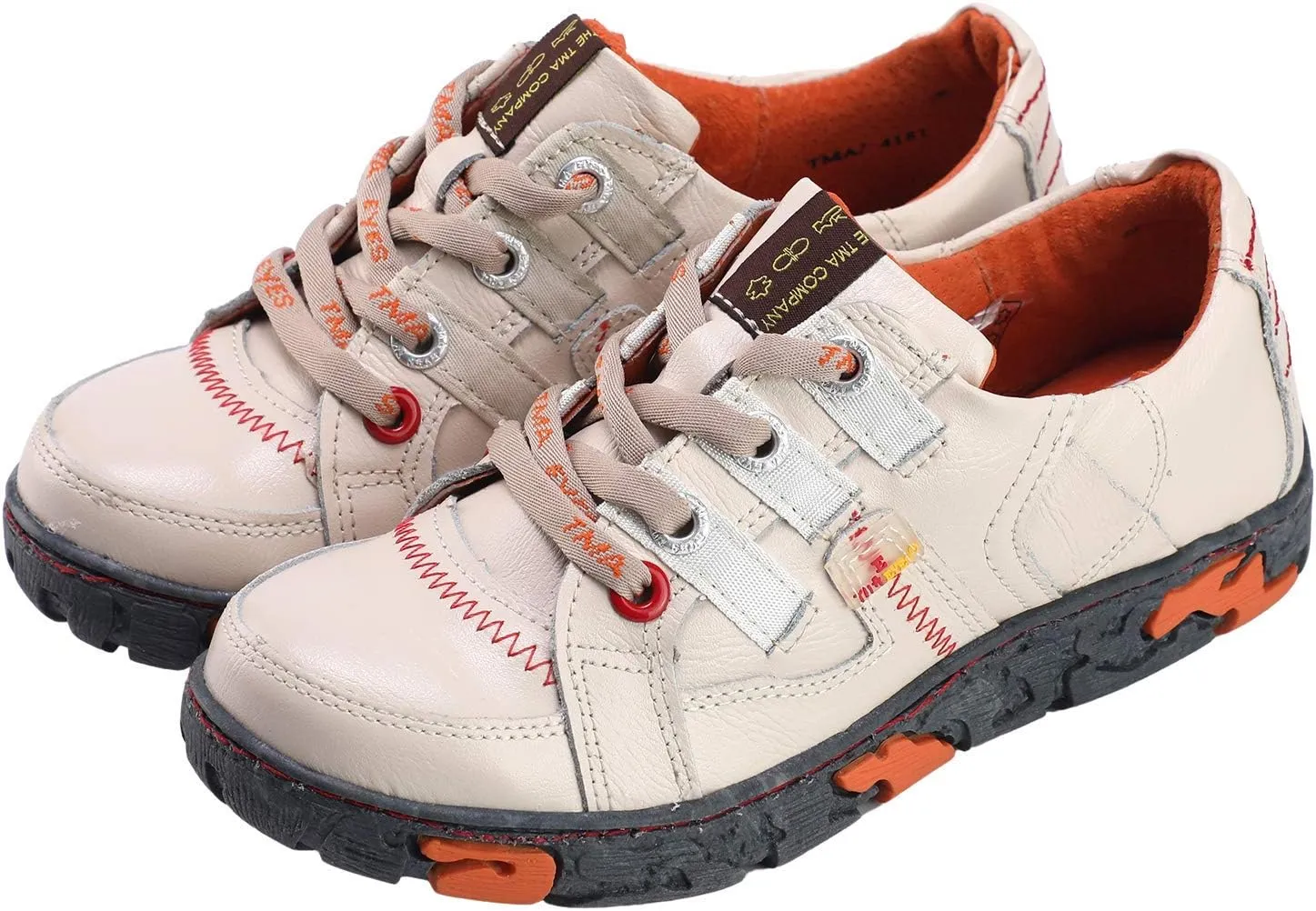 TMA EYES Genuine Leather Women's Flat Fashion Sneaker Shoes for Outdoor