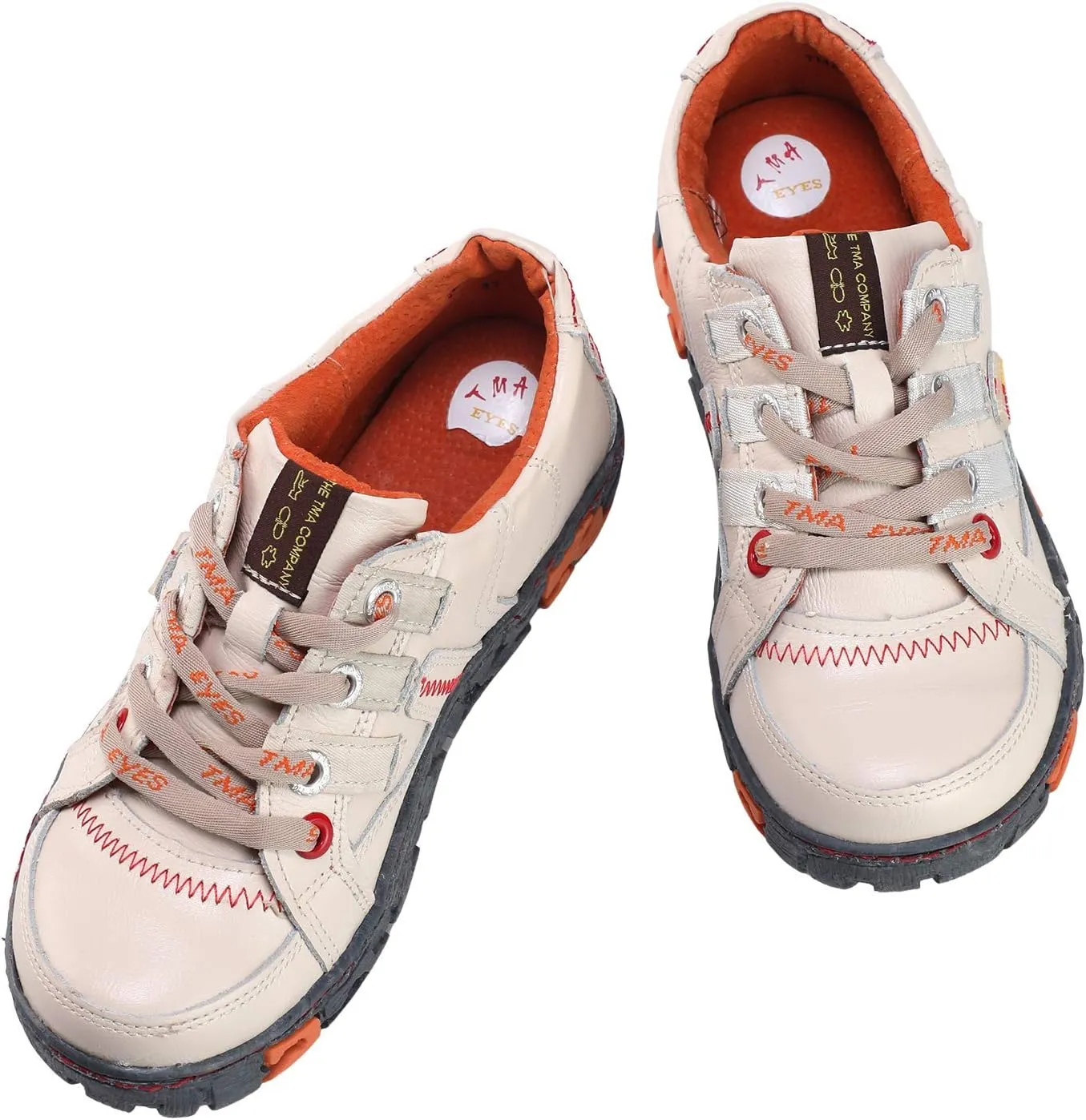 TMA EYES Genuine Leather Women's Flat Fashion Sneaker Shoes for Outdoor
