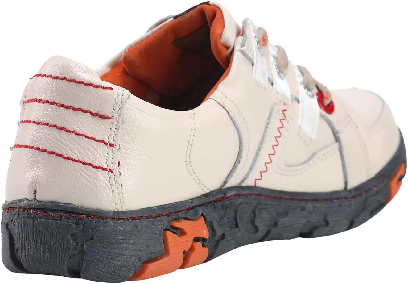TMA EYES Genuine Leather Women's Flat Fashion Sneaker Shoes for Outdoor