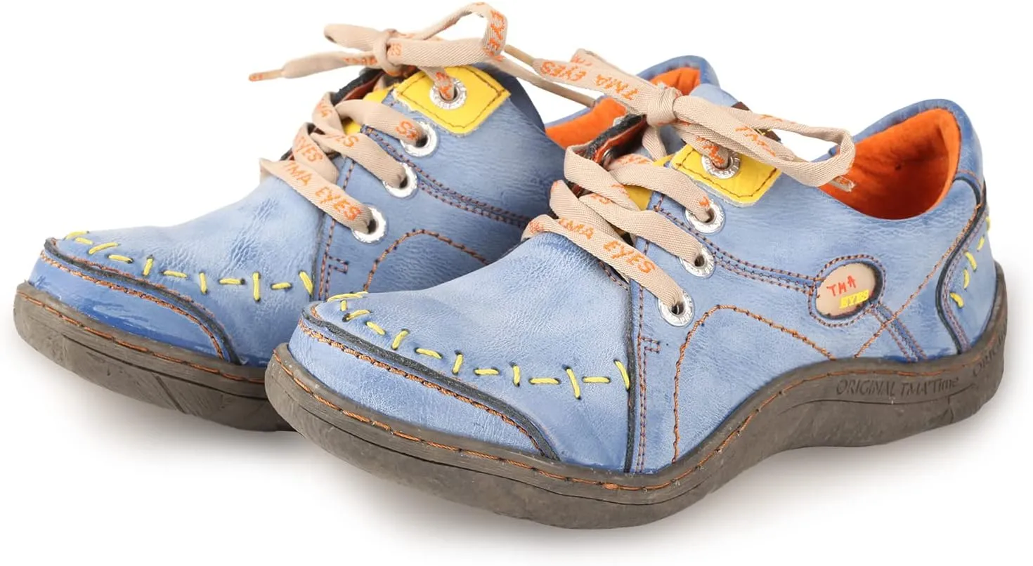 TMA EYES Hand Stitching Leather Women's Sneaker