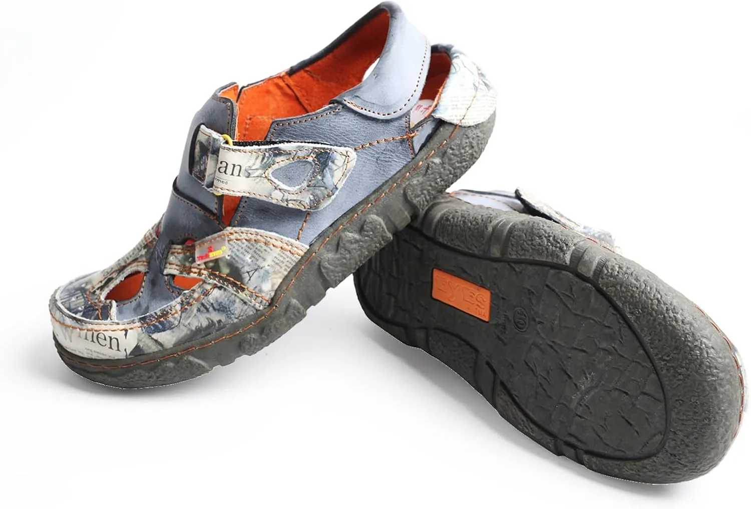 TMA EYES Women's Casual Hook and Loop Breathable Leather Sneaker