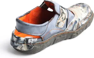 TMA EYES Women's Casual Hook and Loop Breathable Leather Sneaker