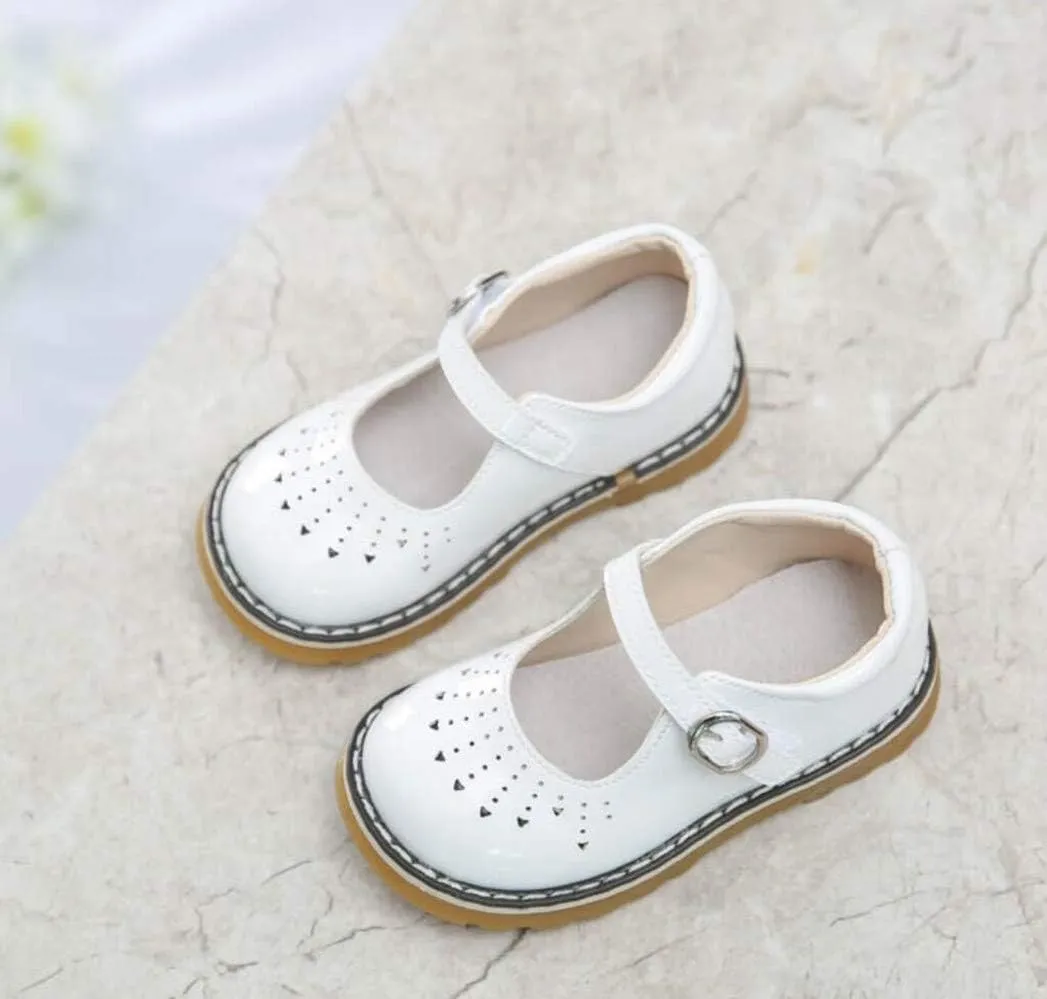 Toddler Kids' Patent Leather Mary Jane Flat Cutout Strap Dress Oxford Shoes Baby Moccasins