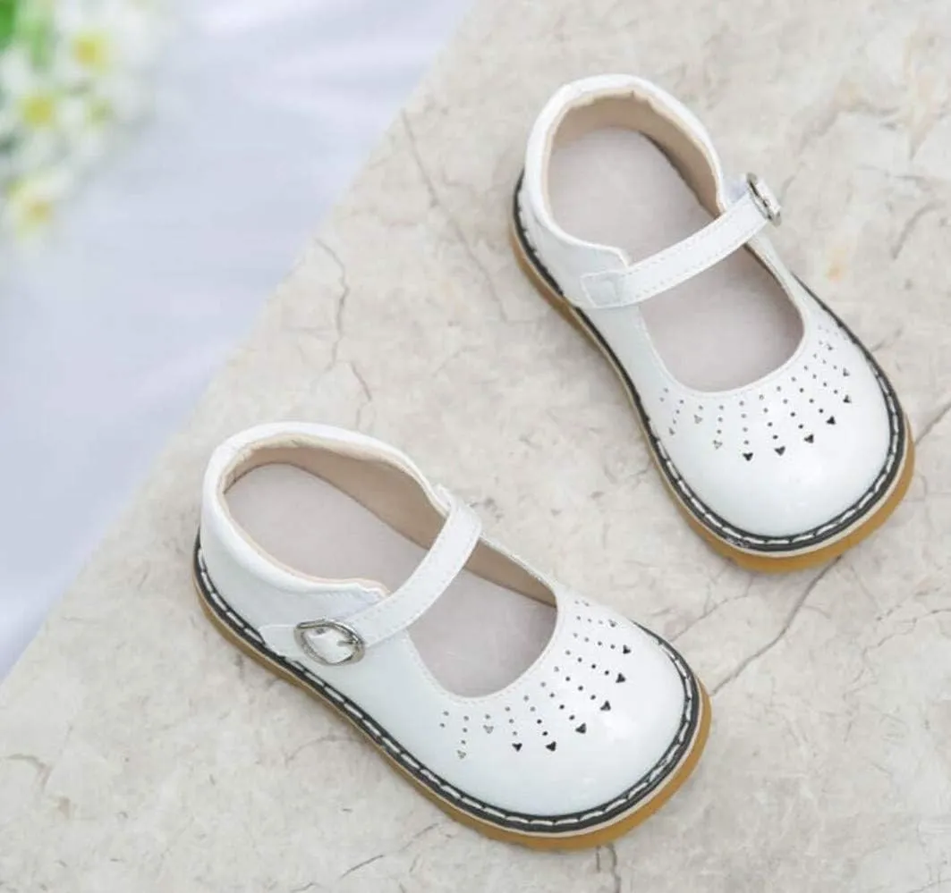 Toddler Kids' Patent Leather Mary Jane Flat Cutout Strap Dress Oxford Shoes Baby Moccasins