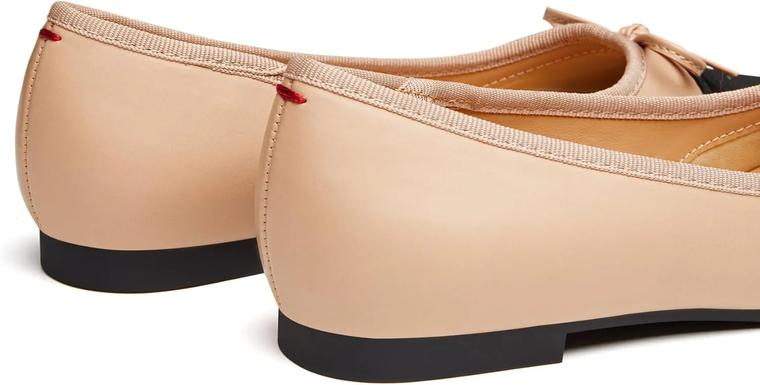 Trary Flat Shoes Women Pointed Toe Flats for Women Two-Tone Cap Toe Ballet Flats Shoes Comfortable Dressy Casual Slip-on Work Daily Soft Flat Shoes