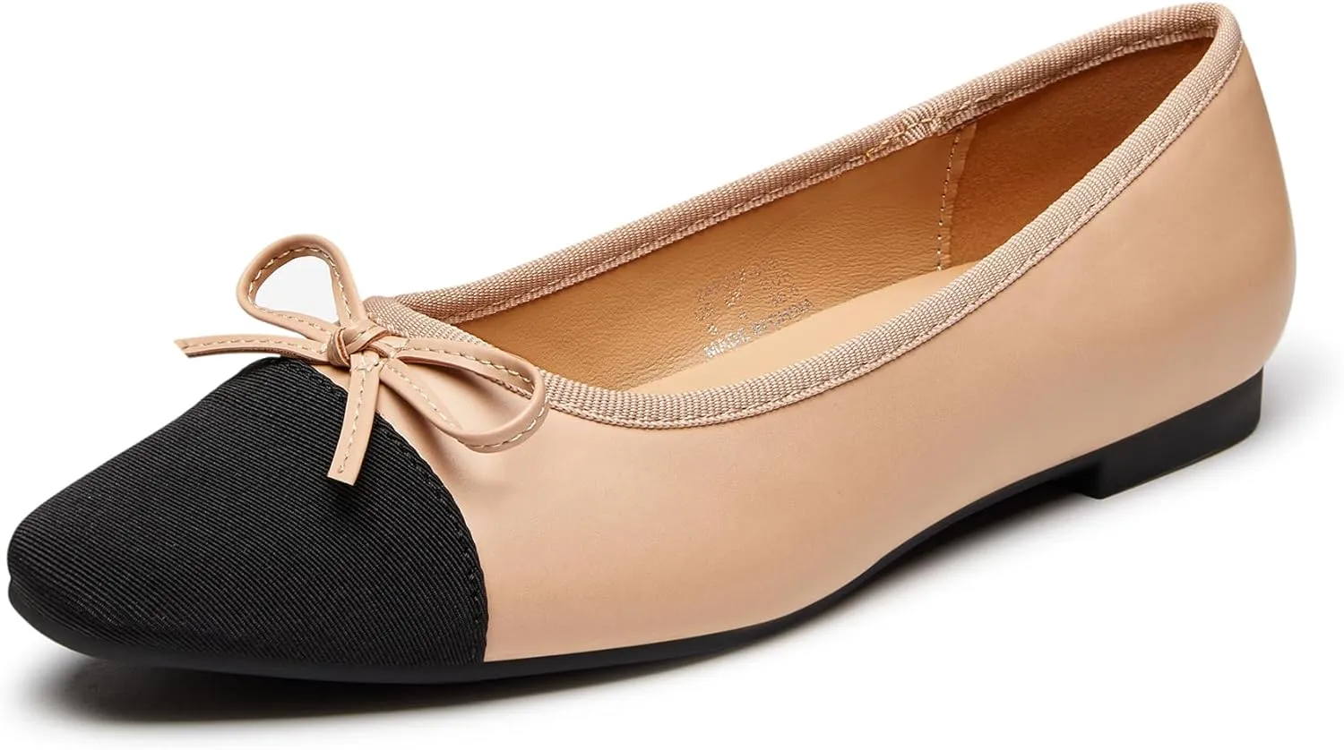 Trary Flat Shoes Women Pointed Toe Flats for Women Two-Tone Cap Toe Ballet Flats Shoes Comfortable Dressy Casual Slip-on Work Daily Soft Flat Shoes