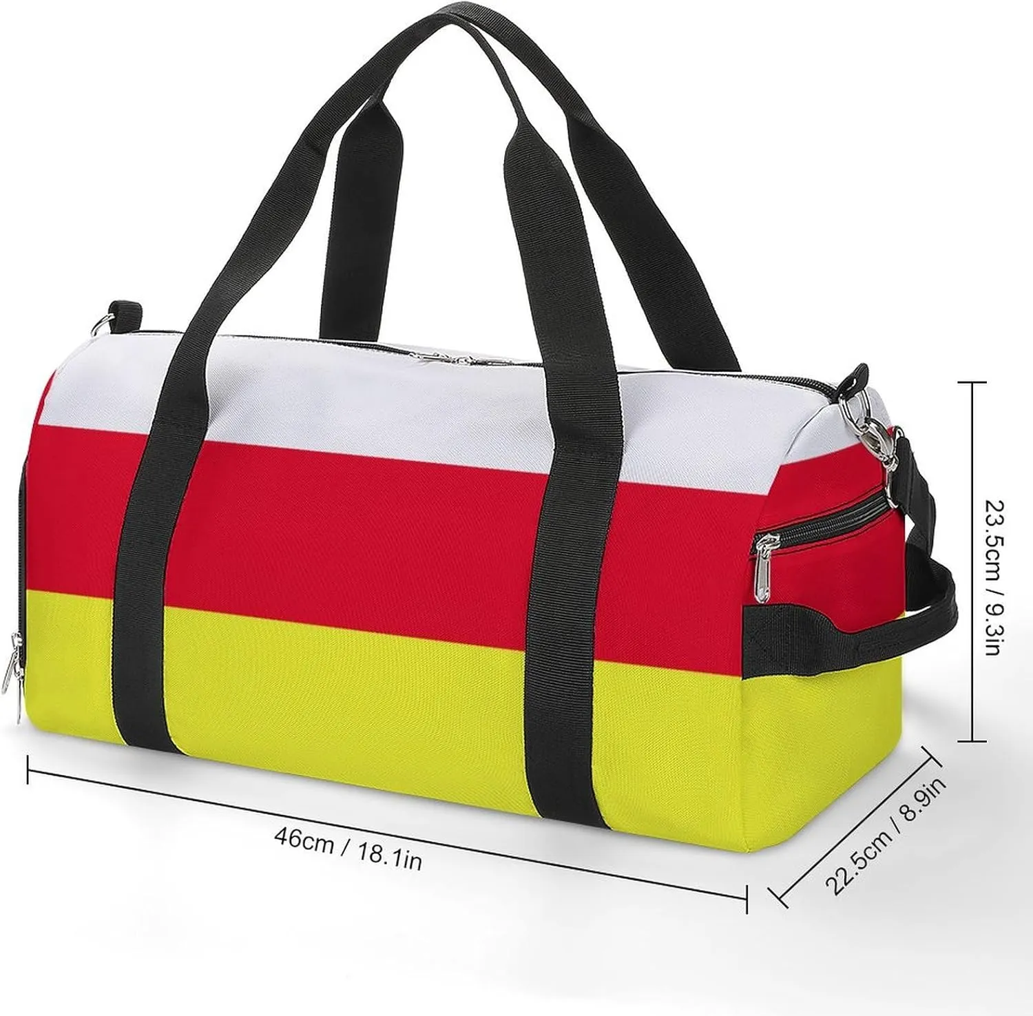 Travel Duffel with North Ossetia Flag Shoe Compartment Gym Bag Waterproof Weekender for Yoga