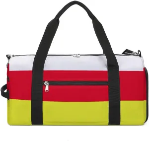 Travel Duffel with North Ossetia Flag Shoe Compartment Gym Bag Waterproof Weekender for Yoga