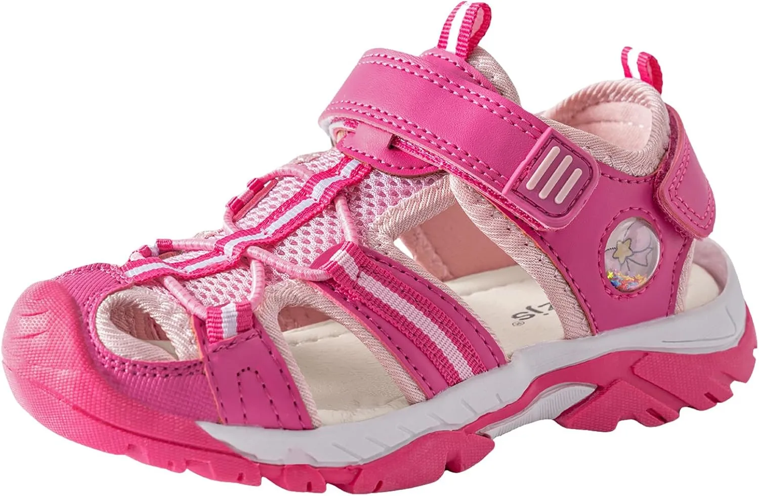 TZJS Girls Boys Sandals Kids Closed Toe Outdoor Hiking Sandal Lightweight Athletic Adjustable Straps Summer Shoes for Toddler/Little Kid