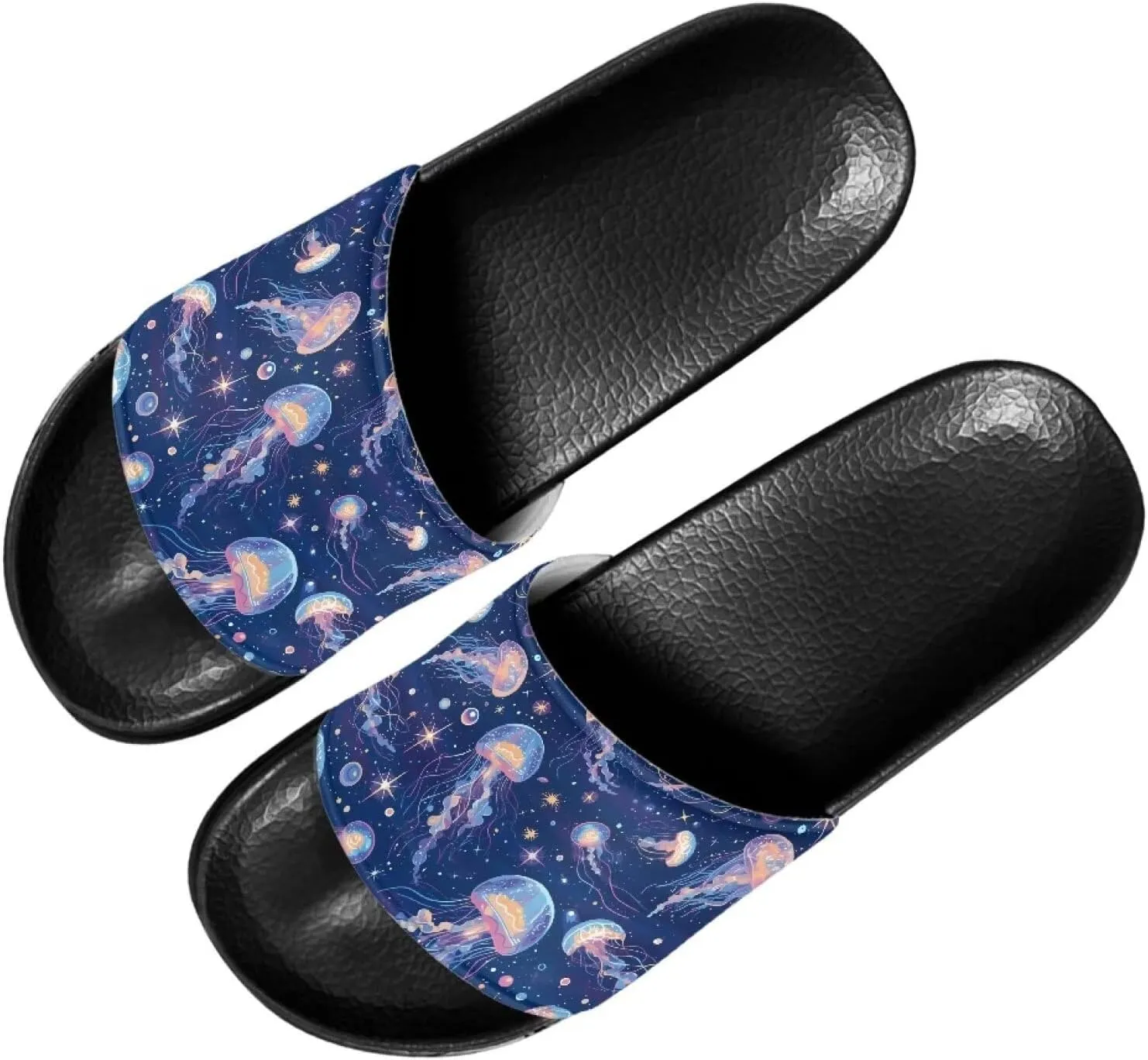 Unisex Slide Sandals with Soft Footbed Comfort Slides for Women and Men, Slide Sandals Leather Size 6-13.5