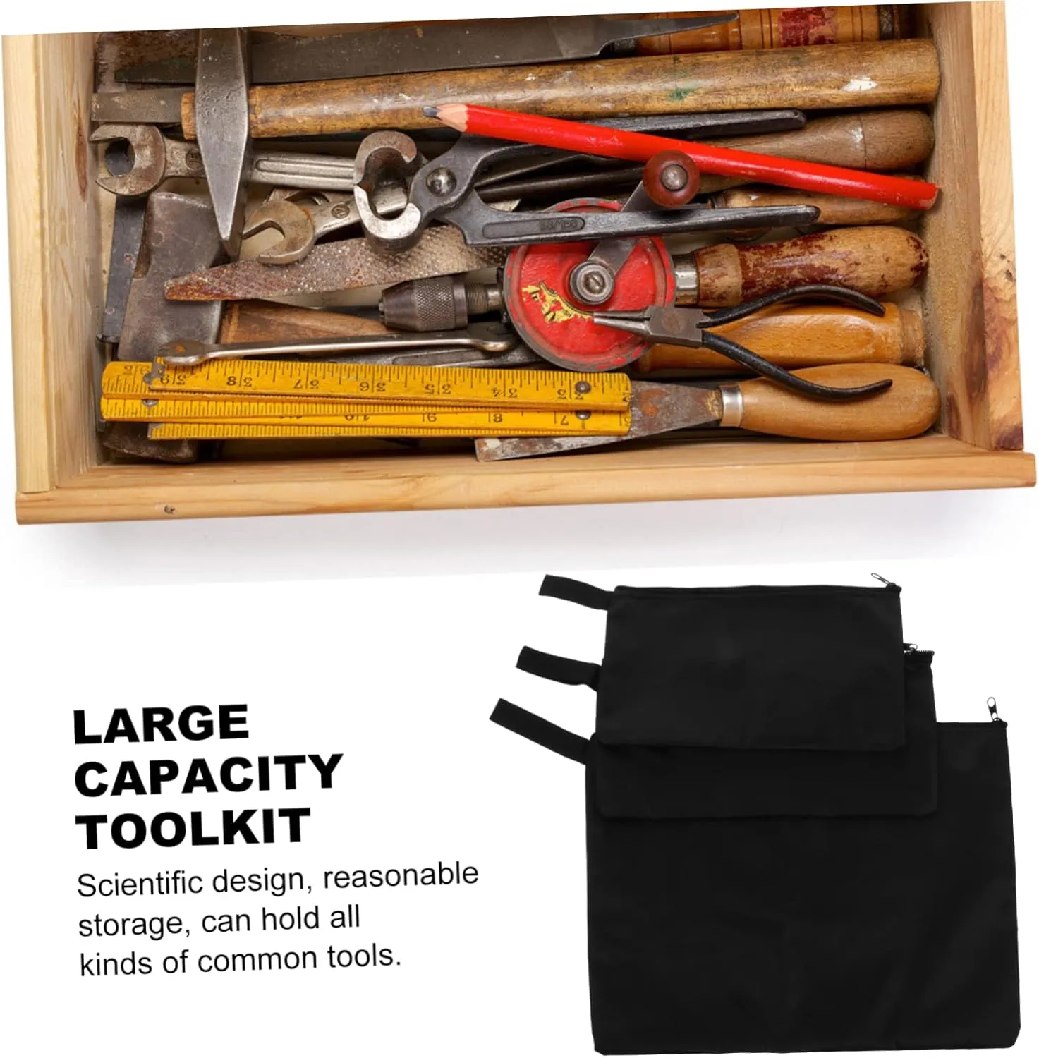 UPKOCH Sets Practical Zipper Tool Pouch Tool Handbag for Electrician Carpenter Pcs