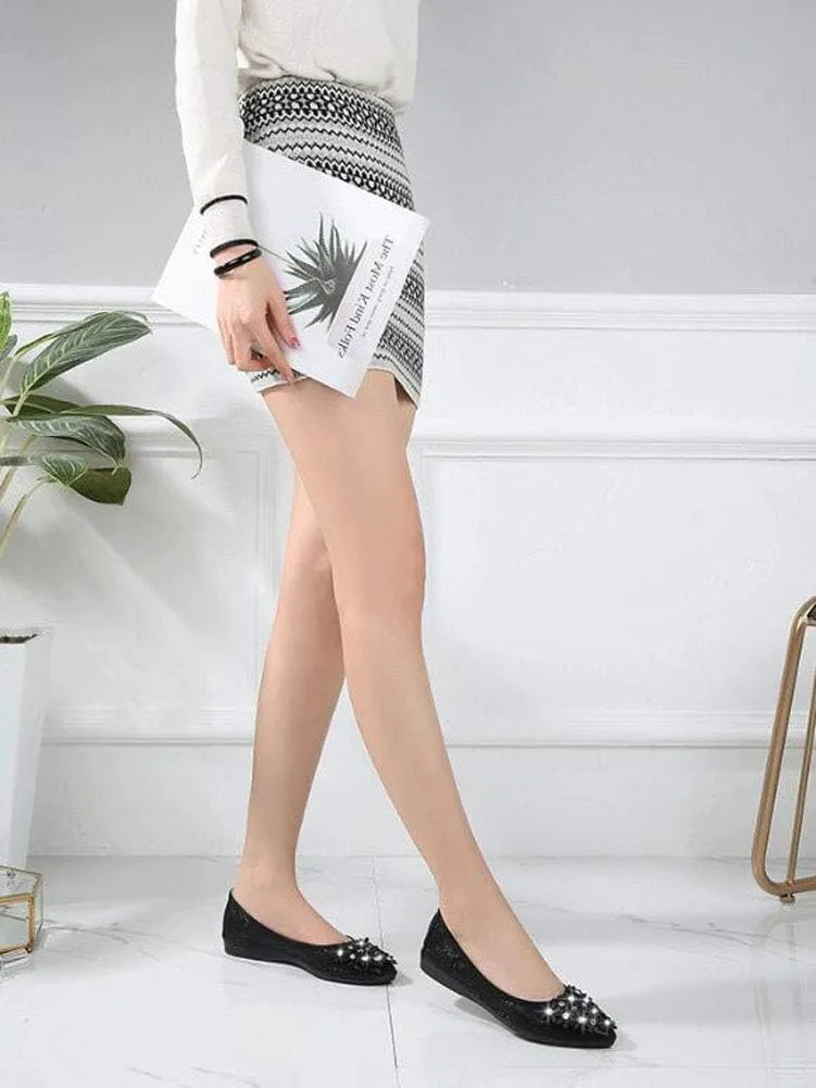 USANDY Women Ballet Flats Rhinestone Wedding Ballerina Shoes Foldable Sparkly Comfort Slip on Flat Shoes