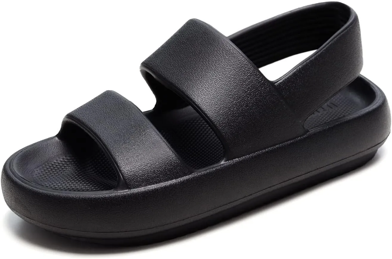 utune Sandals For Women,Casual Open Toe Cloud Slide Sandals Soft Thick Sole Non-Slip Indoor Outdoor Summer Sandal