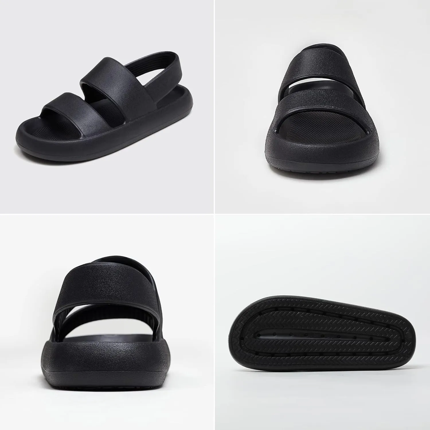 utune Sandals For Women,Casual Open Toe Cloud Slide Sandals Soft Thick Sole Non-Slip Indoor Outdoor Summer Sandal