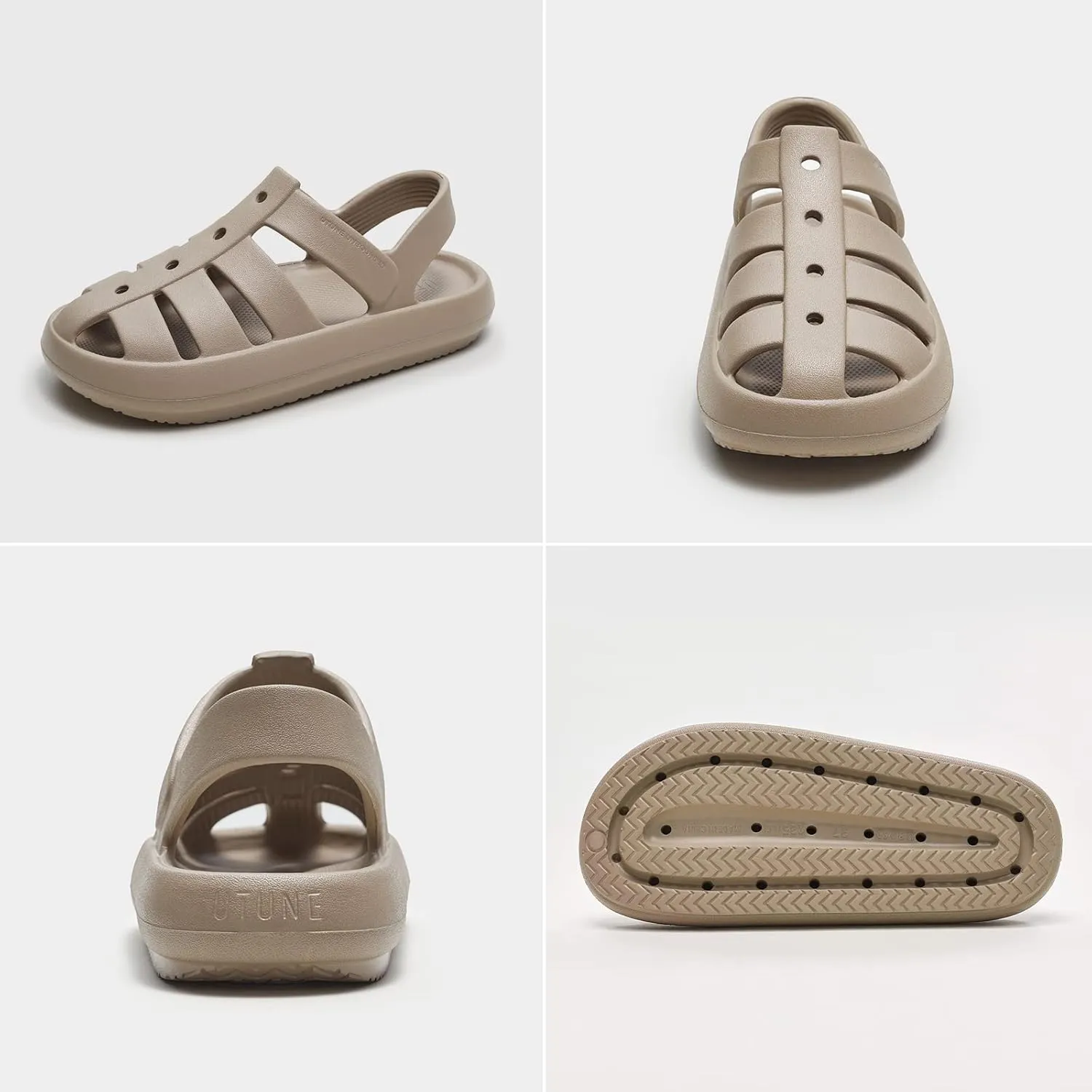 utune Sandals For Women,Casual Open Toe Cloud Slide Sandals Soft Thick Sole Non-Slip Indoor Outdoor Summer Sandal