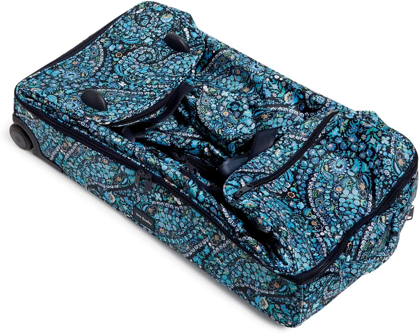 Vera Bradley Women's Recycled Ripstop XL Foldable Rolling Duffel Travel Bag, Dreamer Paisley, One Size