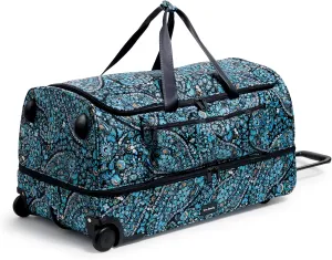 Vera Bradley Women's Recycled Ripstop XL Foldable Rolling Duffel Travel Bag, Dreamer Paisley, One Size