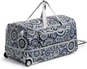 Vera Bradley Women's Recycled Ripstop XL Foldable Rolling Duffel Travel Bag, Tranquil Medallion, One Size