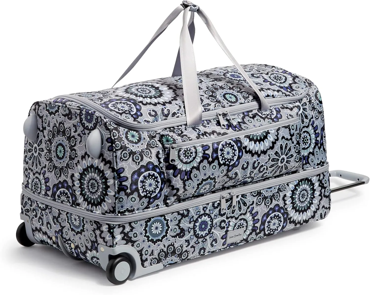Vera Bradley Women's Recycled Ripstop XL Foldable Rolling Duffel Travel Bag, Tranquil Medallion, One Size