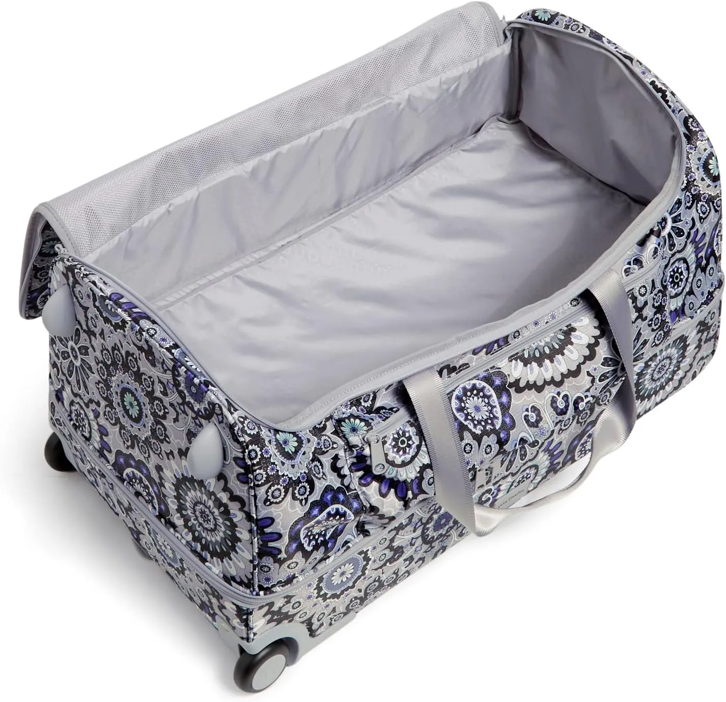 Vera Bradley Women's Recycled Ripstop XL Foldable Rolling Duffel Travel Bag, Tranquil Medallion, One Size