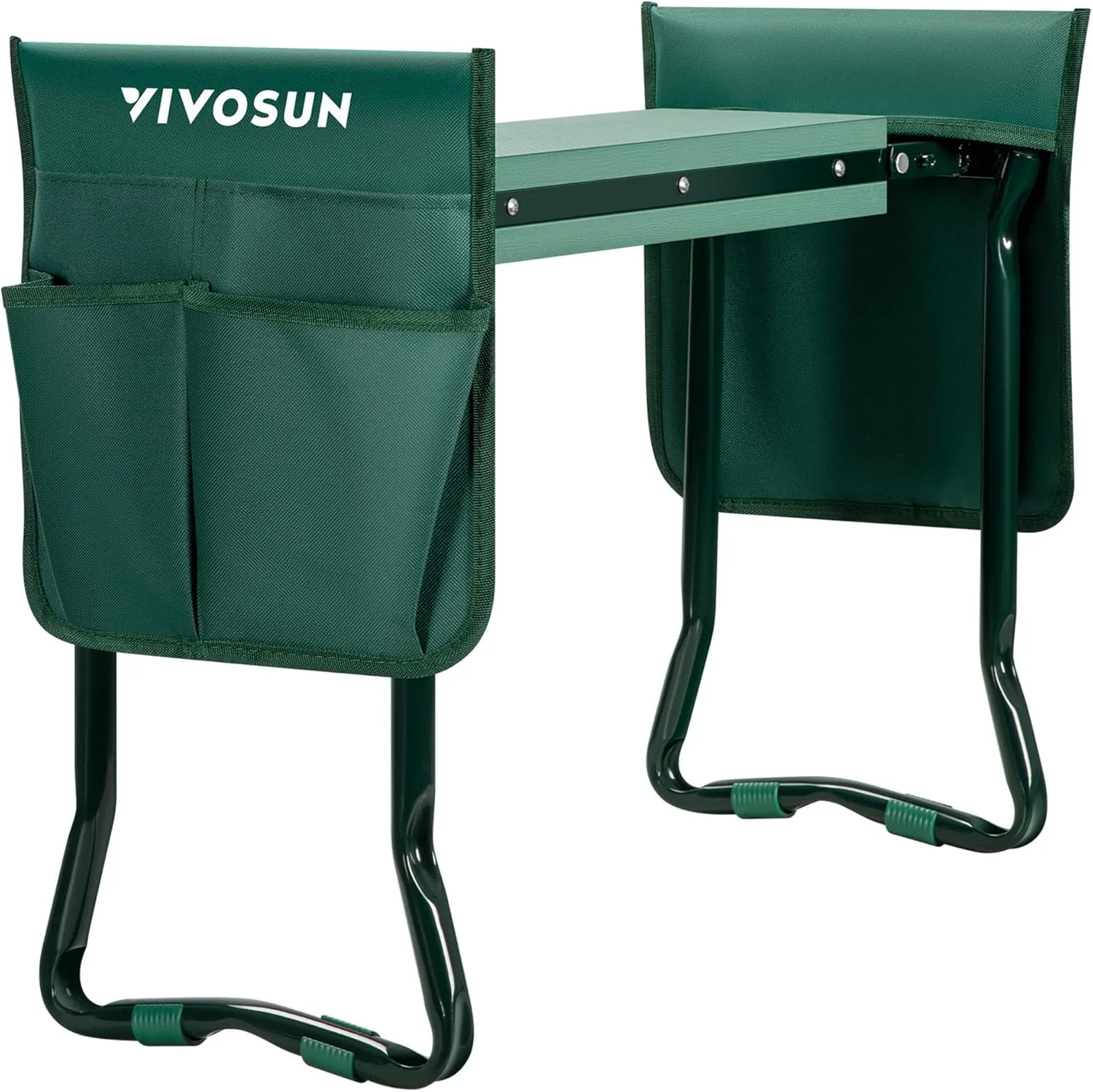 VIVOSUN Garden Kneeler and Seat, Foldable Gardening Stool, Garden Kneeling Bench with Handles, EVA Foam Pad & 2 Tool Bags, Portable Garden Tools for Women Men Seniors, 2-in-1 Outdoor Garden Supplies
