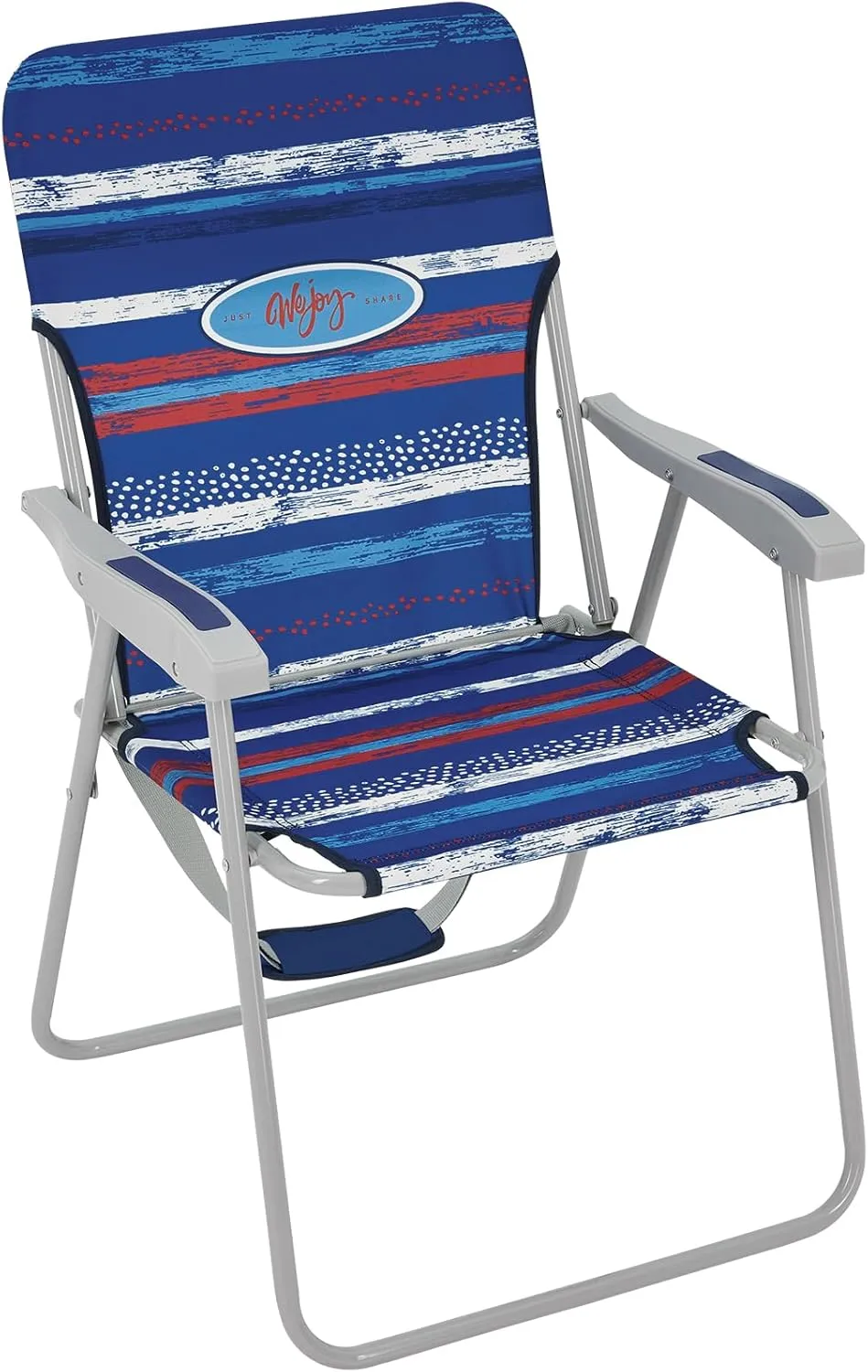 #WEJOY Folding Beach Chair for Adults, Lightweight Beach Chair with Shoulder Straps, High Back Beach Chairs with Hard Armrest, Supports 300lbs for Beach Lawn Concert
