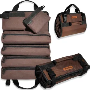 WELKINLAND 3In1-Pack Tool Roll, 6-Pocket Roll-Up Tool Organizer
