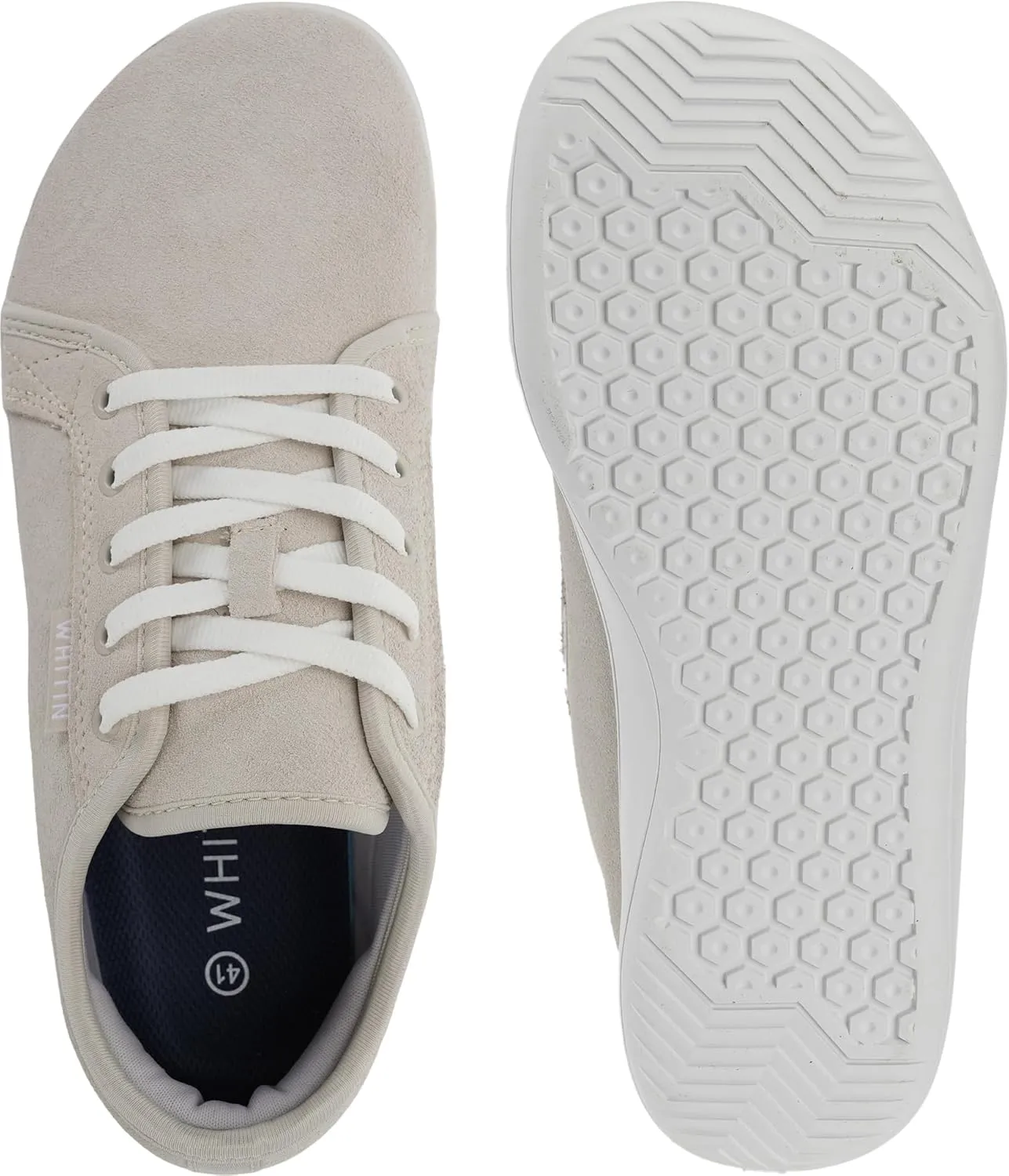WHITIN Women's Genuine Leather Wide Barefoot Shoes | Footloose Minimalist Style | Zero Drop & Flat
