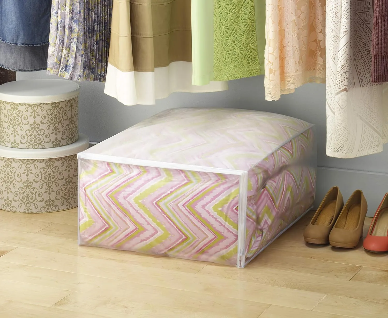 Whitmor 5003-09 Zippered Blanket Bag, White