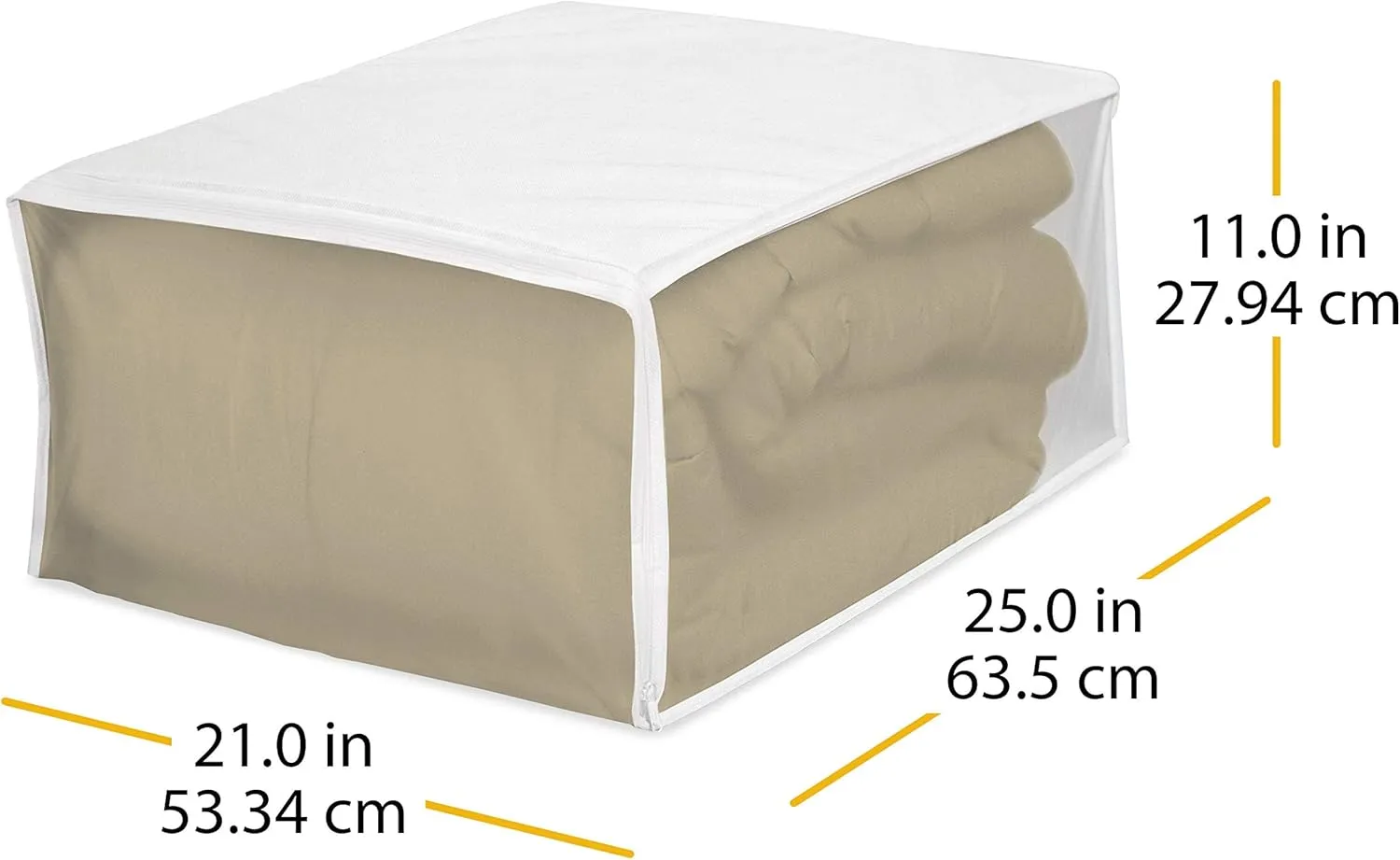 Whitmor 5003-09 Zippered Blanket Bag, White