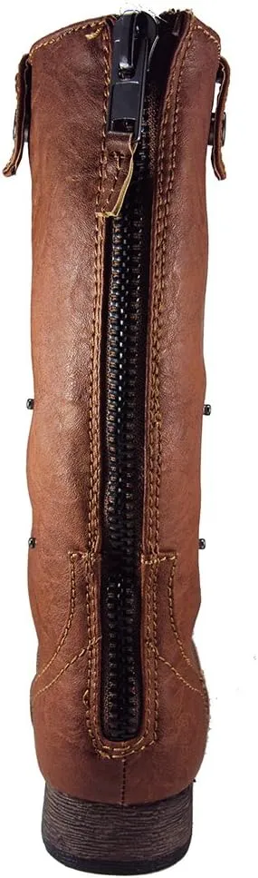 Wild Diva Women Jetta-25F Lace Up Combat Military Boots with Foldable Cuff
