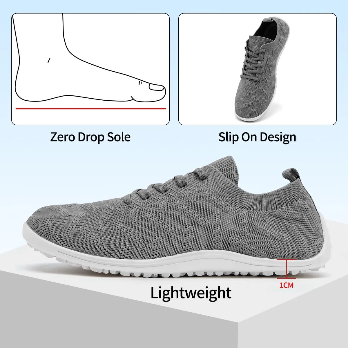 Women Barefoot Shoes Slip-On Lightweight Minimalist Walking Shoes for Travel Hiking Casual Wear Daily Use Zero Drop Thin Sole Soft Breathable Upper