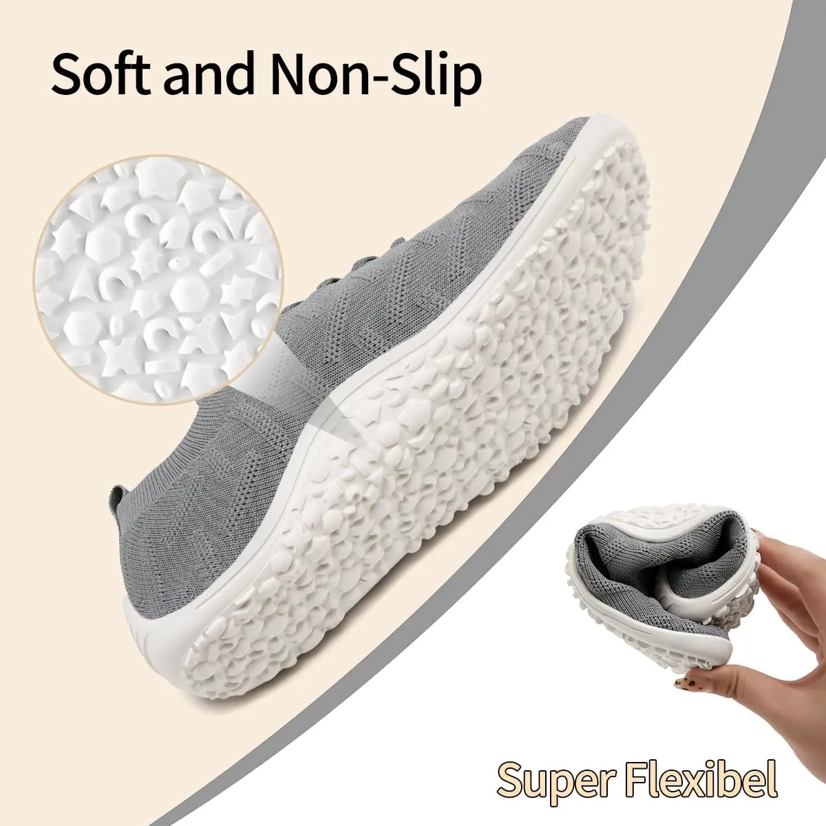 Women Barefoot Shoes Slip-On Lightweight Minimalist Walking Shoes for Travel Hiking Casual Wear Daily Use Zero Drop Thin Sole Soft Breathable Upper