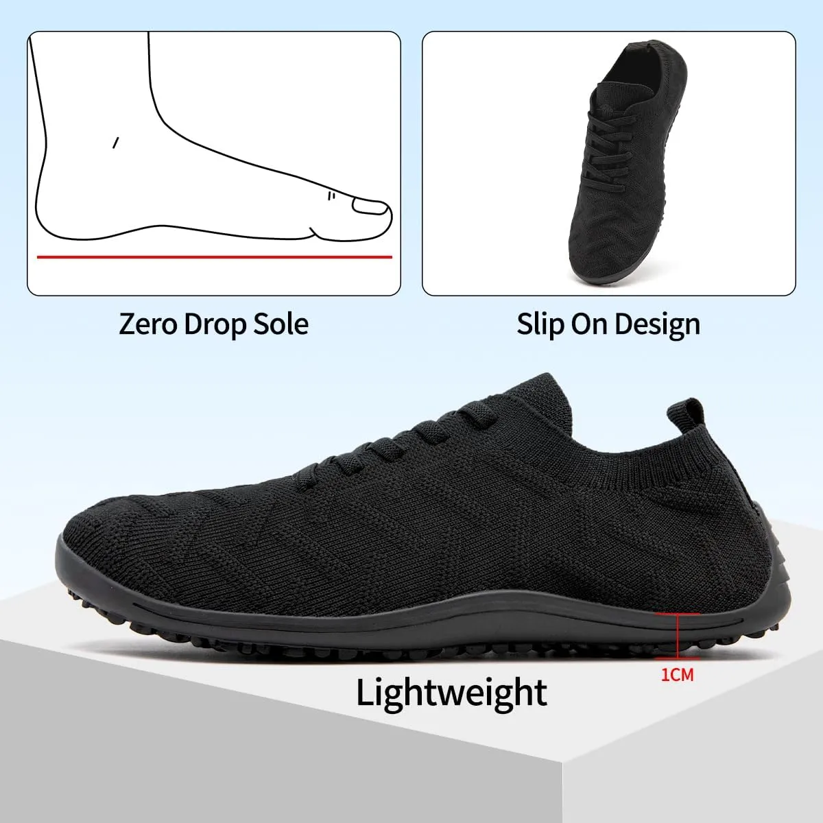 Women Barefoot Shoes Slip-On Lightweight Minimalist Walking Shoes for Travel Hiking Casual Wear Daily Use Zero Drop Thin Sole Soft Breathable Upper